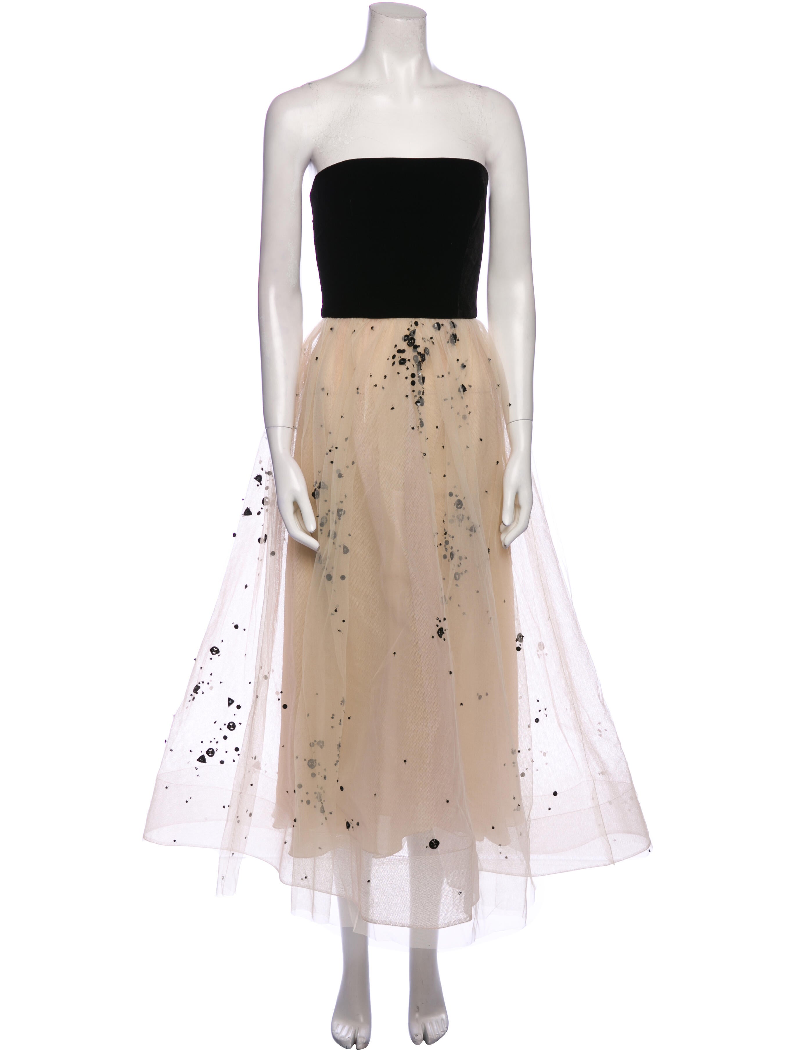 Monique Lhuillier Printed Long Dress